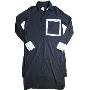 LOCKER ROOM black white long sleeve long length‎ shift shirt dress layering